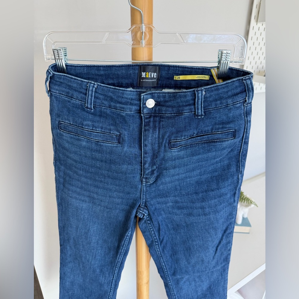 Maeve by Anthropologie Women's essential slim high-rise ankle crop jeans Sz 28 - Picture 3 of 6